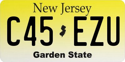 NJ license plate C45EZU