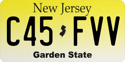NJ license plate C45FVV