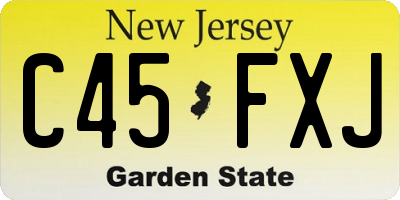 NJ license plate C45FXJ