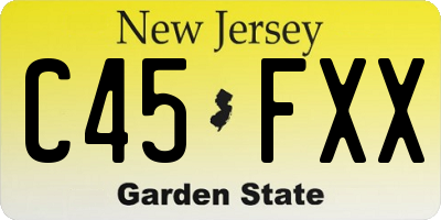 NJ license plate C45FXX