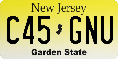 NJ license plate C45GNU