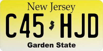 NJ license plate C45HJD