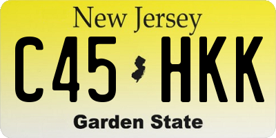 NJ license plate C45HKK
