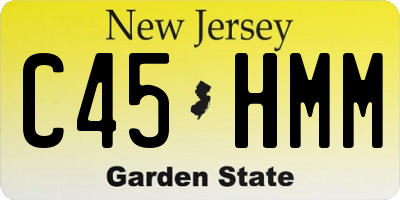 NJ license plate C45HMM