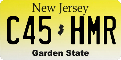 NJ license plate C45HMR