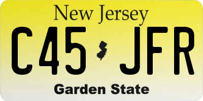 NJ license plate C45JFR
