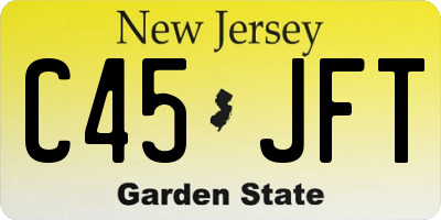 NJ license plate C45JFT