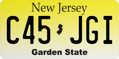 NJ license plate C45JGI