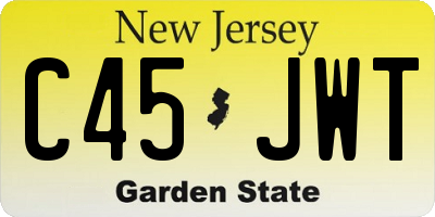 NJ license plate C45JWT