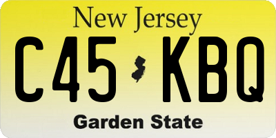 NJ license plate C45KBQ
