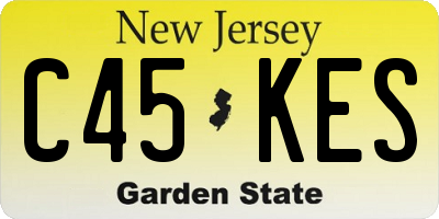 NJ license plate C45KES