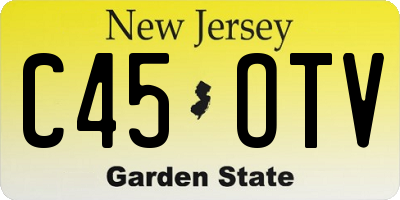 NJ license plate C45OTV