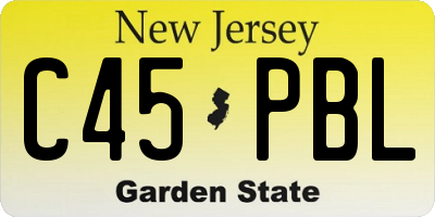 NJ license plate C45PBL