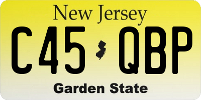 NJ license plate C45QBP