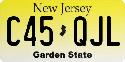 NJ license plate C45QJL