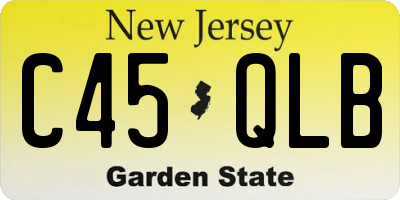 NJ license plate C45QLB