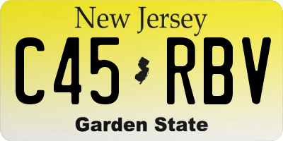 NJ license plate C45RBV