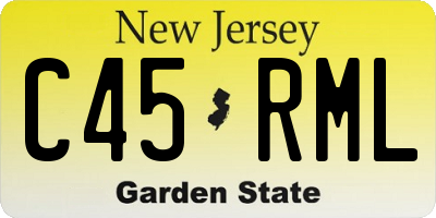 NJ license plate C45RML