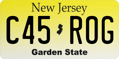 NJ license plate C45ROG
