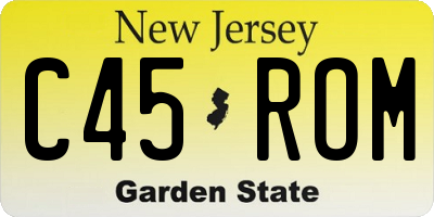 NJ license plate C45ROM