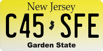 NJ license plate C45SFE