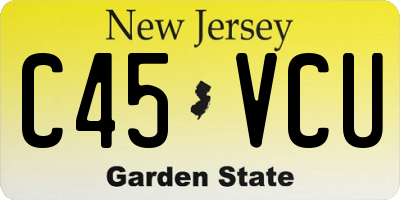 NJ license plate C45VCU