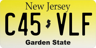 NJ license plate C45VLF