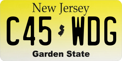 NJ license plate C45WDG