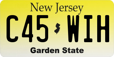 NJ license plate C45WIH