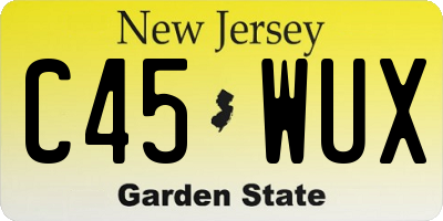 NJ license plate C45WUX