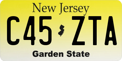 NJ license plate C45ZTA