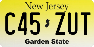 NJ license plate C45ZUT