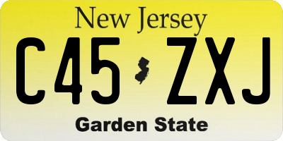 NJ license plate C45ZXJ