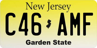 NJ license plate C46AMF