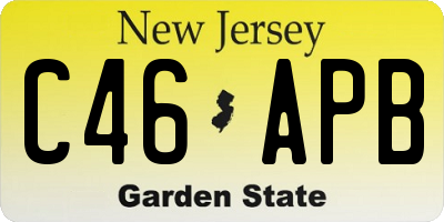 NJ license plate C46APB