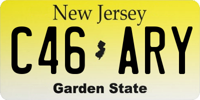 NJ license plate C46ARY