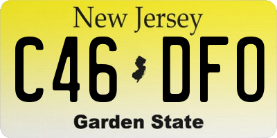 NJ license plate C46DFO