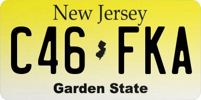 NJ license plate C46FKA
