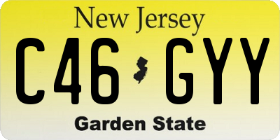 NJ license plate C46GYY