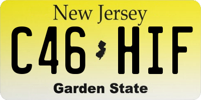 NJ license plate C46HIF