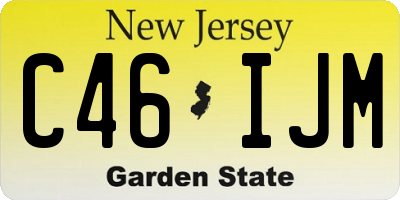 NJ license plate C46IJM