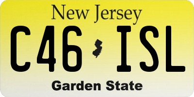 NJ license plate C46ISL