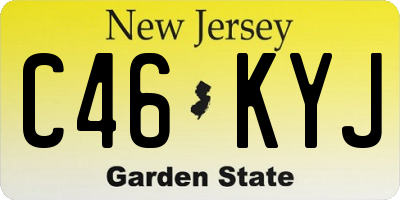 NJ license plate C46KYJ