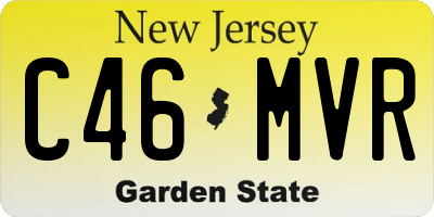 NJ license plate C46MVR