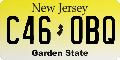 NJ license plate C46OBQ