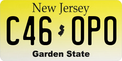 NJ license plate C46OPO