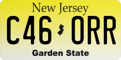NJ license plate C46ORR
