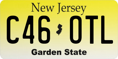 NJ license plate C46OTL