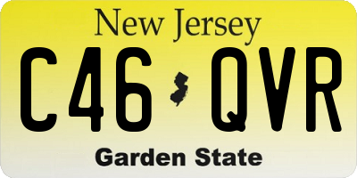 NJ license plate C46QVR