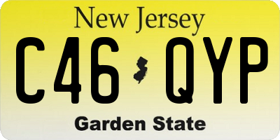 NJ license plate C46QYP